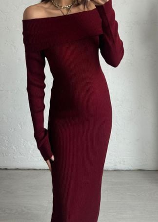 MADONNA YAKA UZUN TRİKO ELBİSE