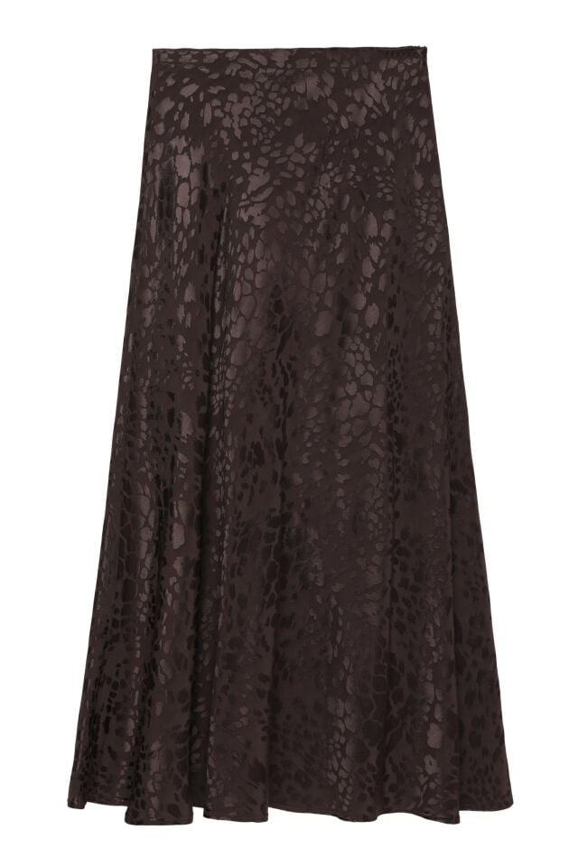 LEOPAR DESENLİ SATEN ETEK