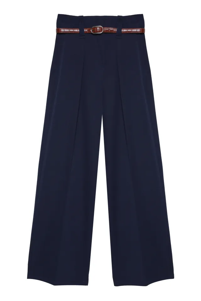 Kemer Detaylı Pantolon - LACİVERT